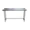Bk Resources Stainless Steel Work Table With Open Base, 1.5" Rear Riser 60"Wx18"D VTTROB-1860 - alternate 6